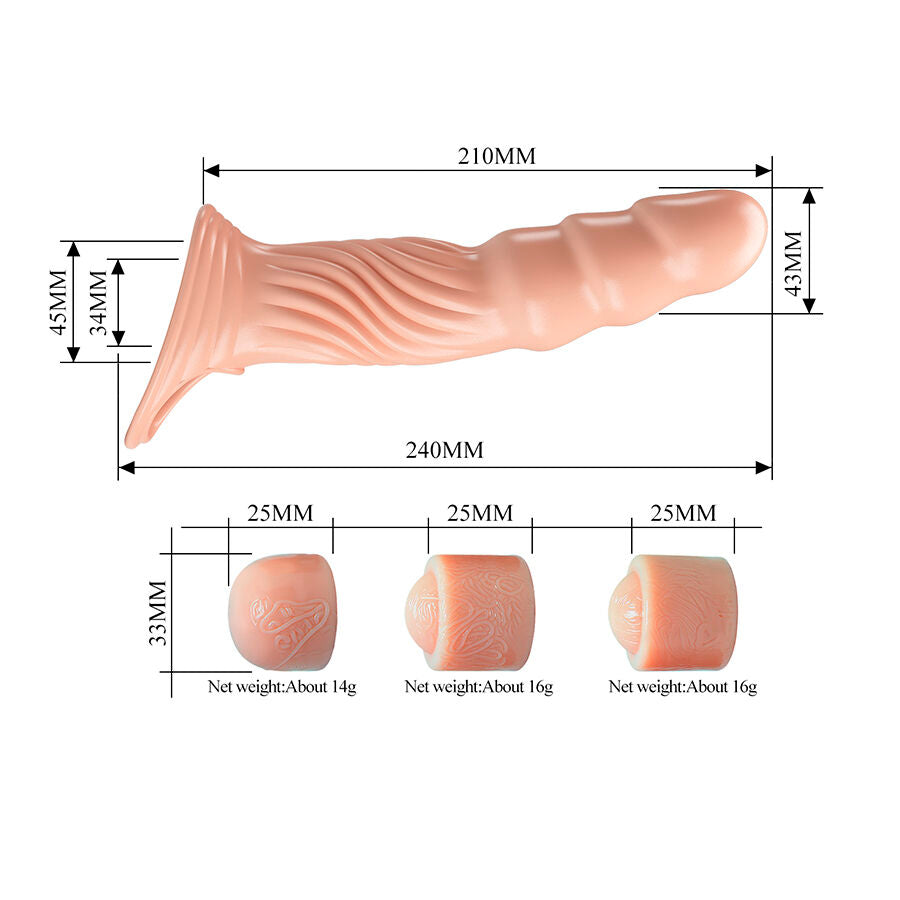 Pretty Love Textured Penis Sheath with Extenders