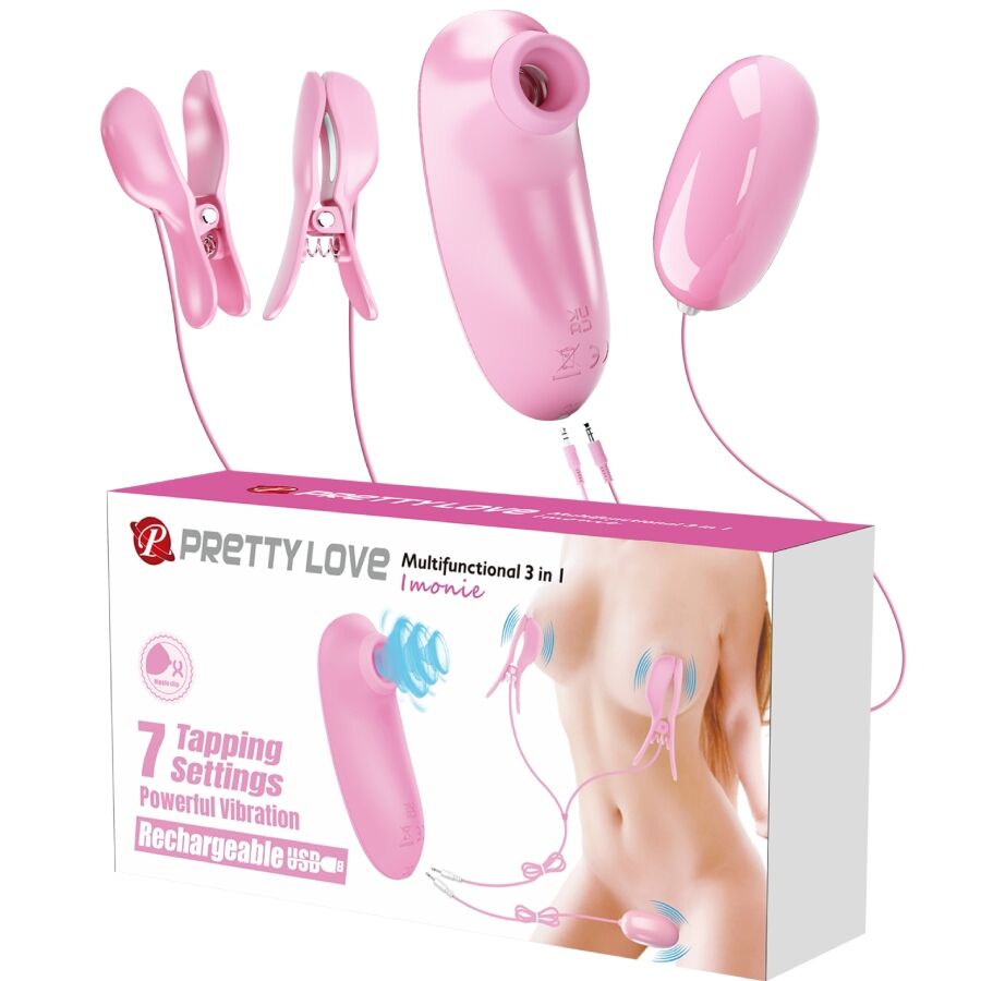 Pretty Love Imonie Set 3 en 1 con Ventosa y Estimuladores