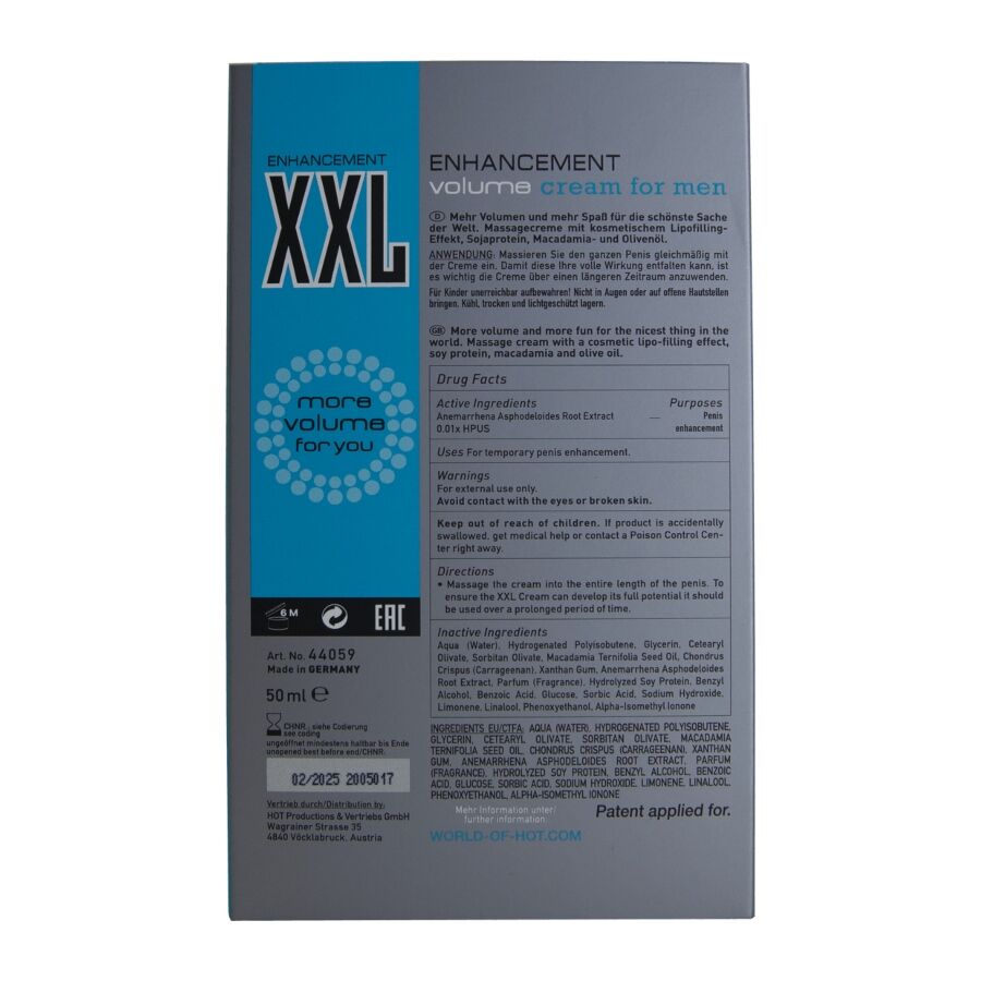 Hot XXL Enhancement Cream for Men 50 ml