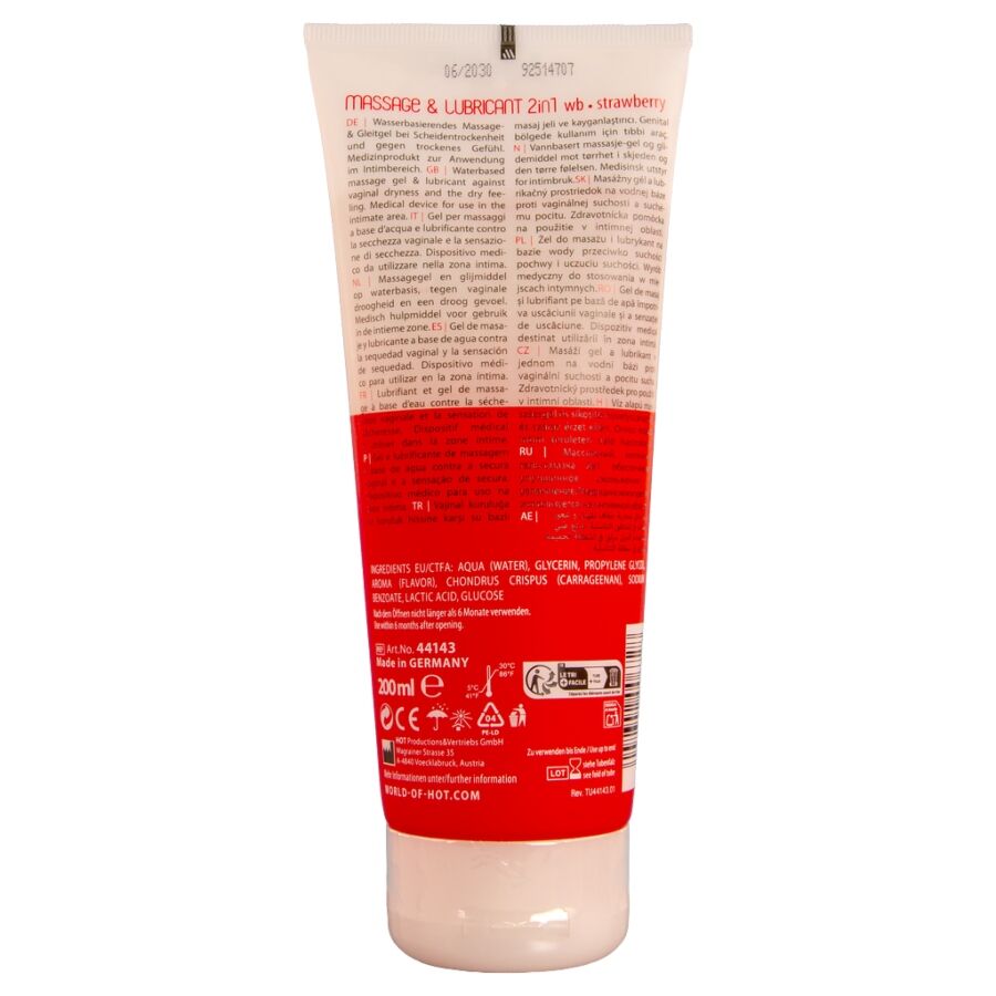 Hot Massage & Glide Gel 2in1 Fresa 200ml