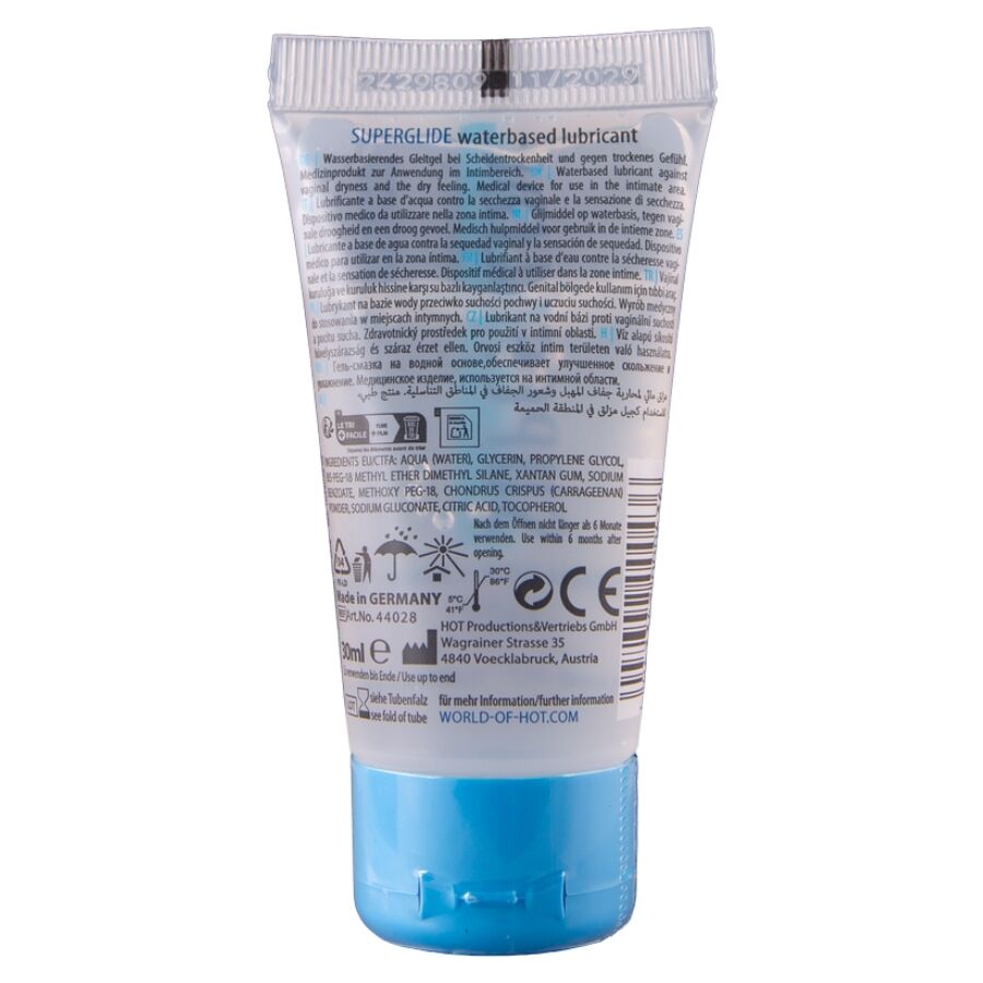 Hot Superglide Liquid Pleasure Lubricante Base Agua 30 ml