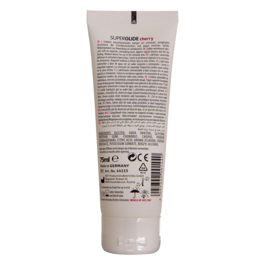 Hot Superglide Lubricante Comestible a Base de Agua Cereza 75 ml