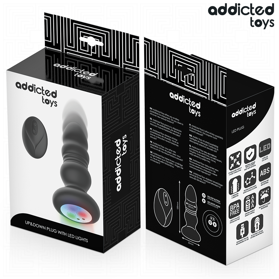 Addicted Toys - Plug Anal Vibrante con Luz LED y Control Remoto