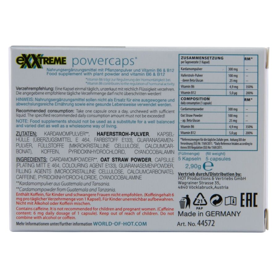Hot Exxtreme Power Caps Man 5 Unidades