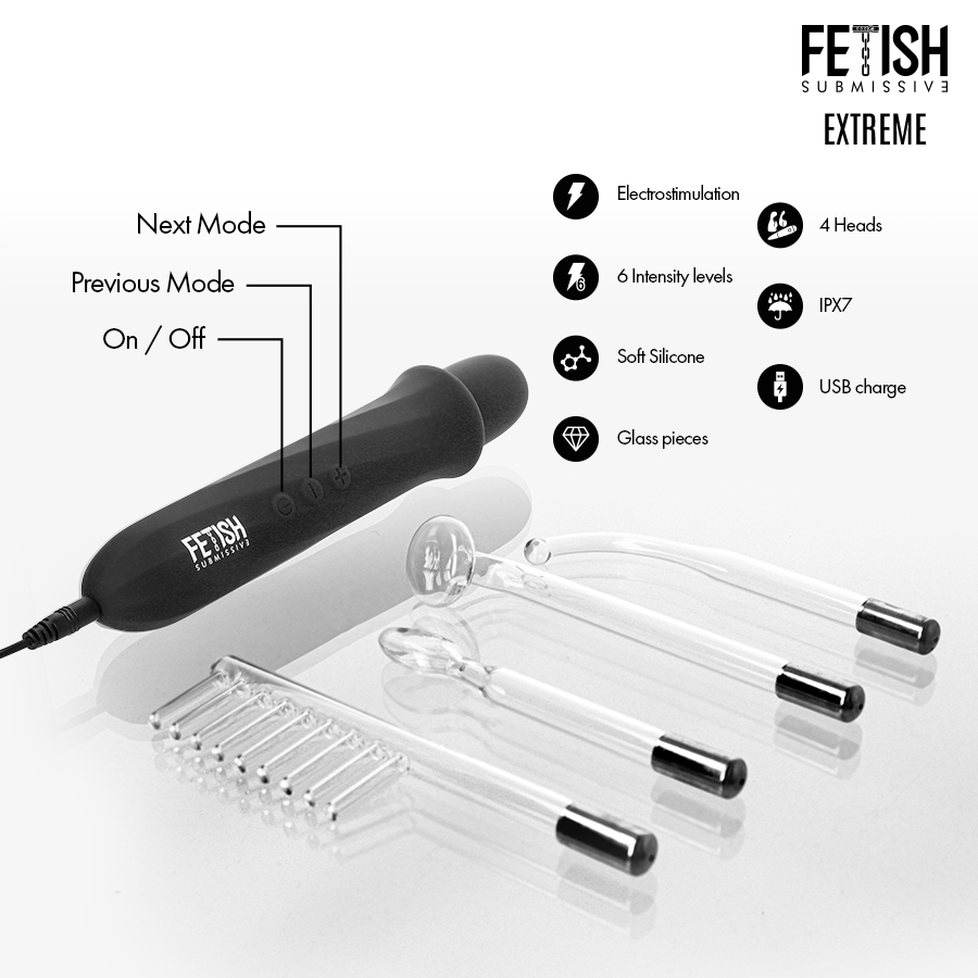 Fetish Submissive High Frequency Electrostimulation Wand