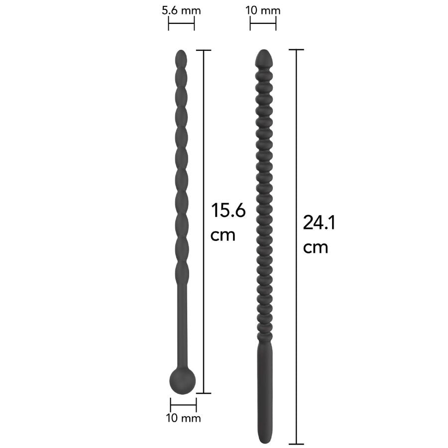 Hidden Desire Extreme Ribbed Urethral Sound Set - 2 Unidades