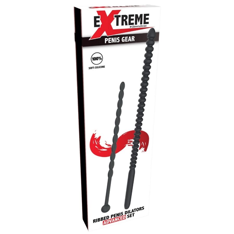 Hidden Desire Extreme Ribbed Urethral Sound Set - 2 Unidades