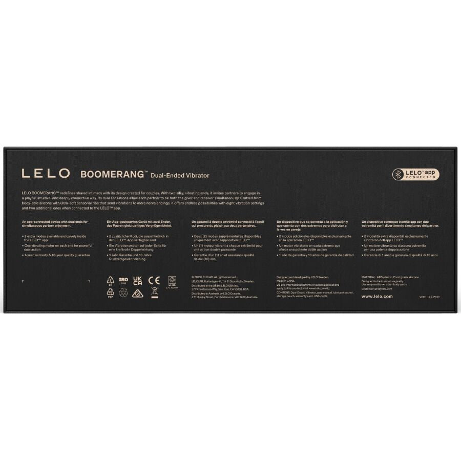 LELO Boomerang Doble Vibrador Coral Red - Juguete para Parejas