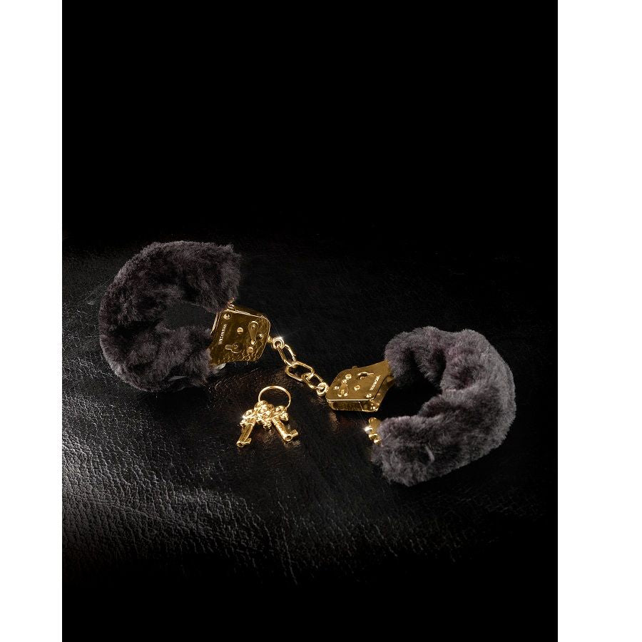 Fetish Fantasy Gold Deluxe Furry Cuffs - Esposas de Lujo con Forro Aterciopelado