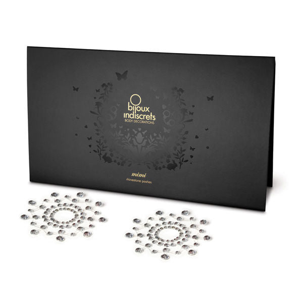 Bijoux Indiscrets Mimi Silver - Cubrepezones Decorativos con Rhinestones
