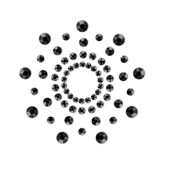 Bijoux Indiscrets Mimi Black - Cubrepezones Adhesivos Brillantes