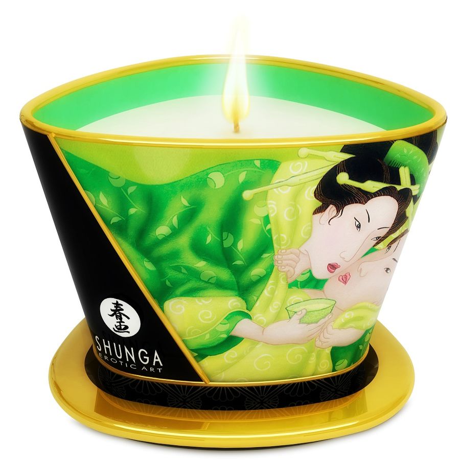 Vela de Masaje Shunga Mini Caress By Candelight - Té Verde 170ml