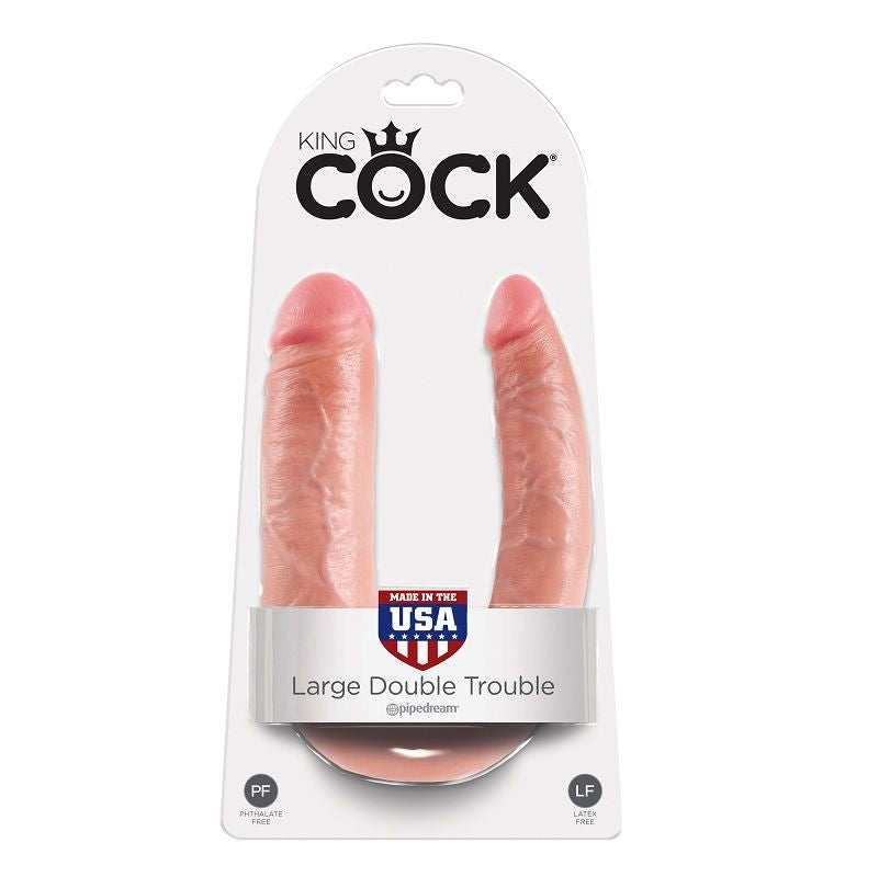 King Cock U-Shaped Large Double Trouble - 17.8 cm