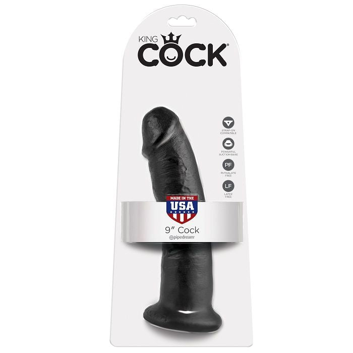 Pipedream King Cock 9" Dildo Realista Negro - Base Ventosa