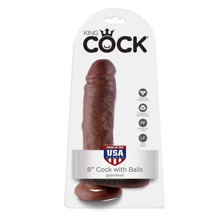 King Cock Pene Realista con Testículos 20.5 cm Marrón