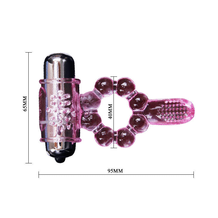 Anillo Vibrador de Silicona BAILE - 10 Ritmos con Vibración Rosa