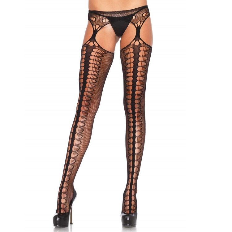 Medias Transparentes con Liguero Leg Avenue - Negro Exclusivo