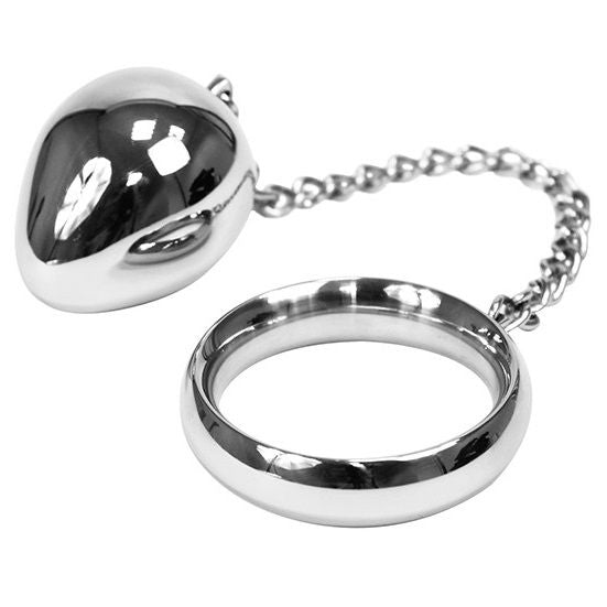 Metal Hard Cock Ring 40mm con Cadena - Anillo Metálico Ajustable