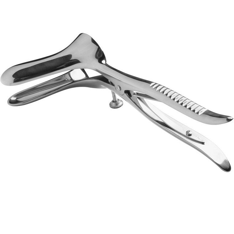 Metal Hard Espéculo Anal Doble Profesional de Acero Quirúrgico
