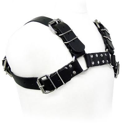 Arnés Bulldog de Cuero Negro - Leather Body