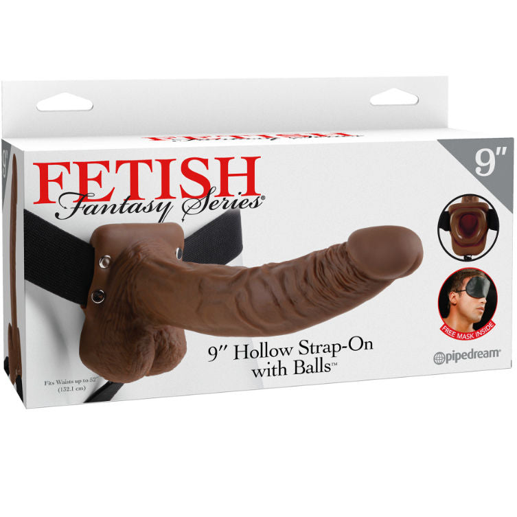 Fetish Fantasy Series 9 Strap-On Hueco con Bolas 22,9cm Marrón