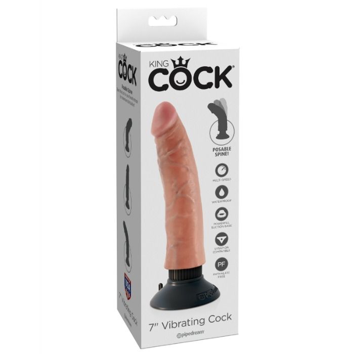 King Cock Vibrating 17.78 cm - Flesh