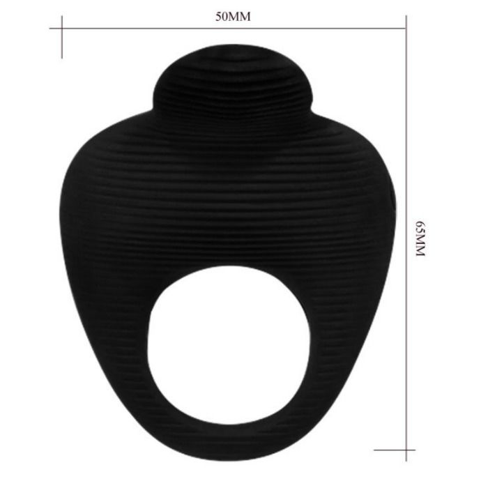 Pretty Love Thimble Vibrator Ring Black - Accesorio Estimulador