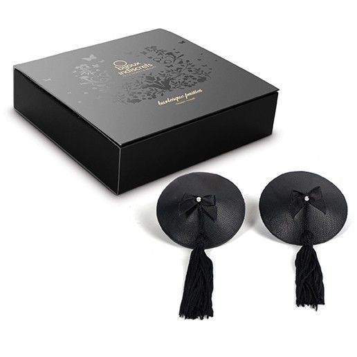 Bijoux Burlesque Black Nipple Covers - Cubrepezones Negros