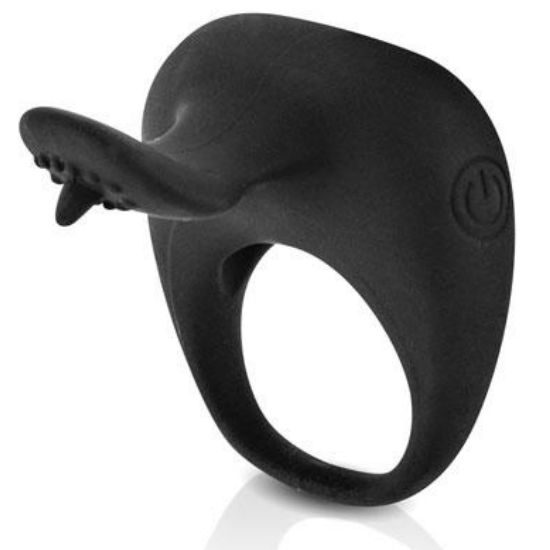 Pretty Love Thimble Vibrator Ring Black - Accesorio Estimulador