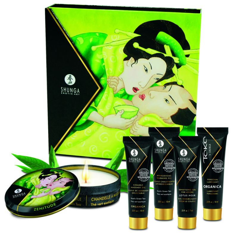 Shunga Secret Geisha Organic Green Tea Kit - Set de Masaje