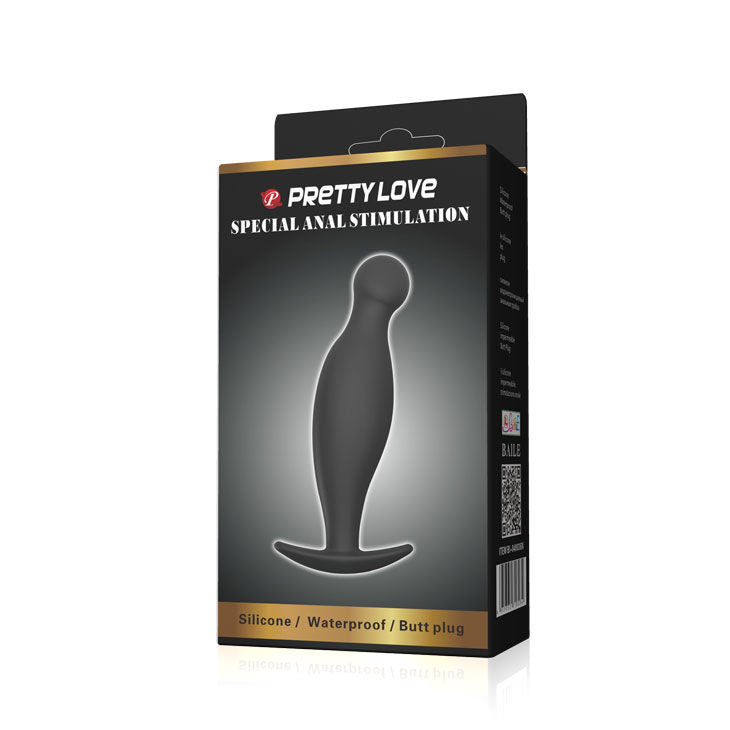 Pretty Love Silicone Anal Plug 11.7 cm Negro - Silicona Médica Premium