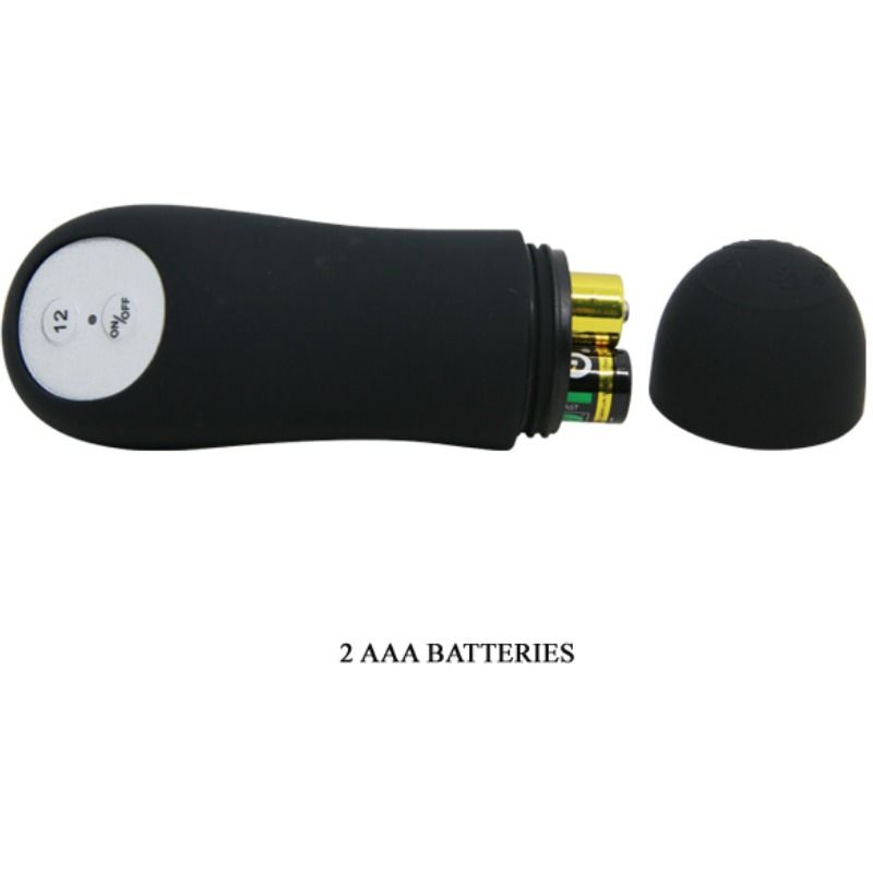 Pretty Love Plug Anal Silicona Forma Pene 12 Vibraciones Negro