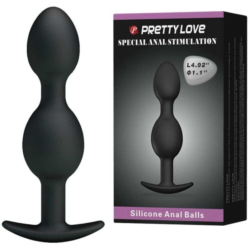 Pretty Love Silicone Anal Balls 12.5 cm Negro