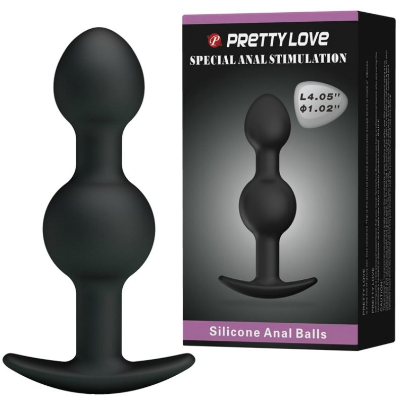 Pretty Love Special Stimulation Silicone Anal Balls 10.3 cm Negro