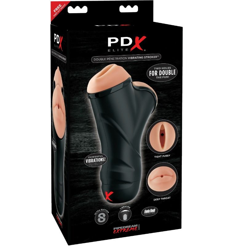 PDX Elite Masturbador de Doble Penetración con Vibración