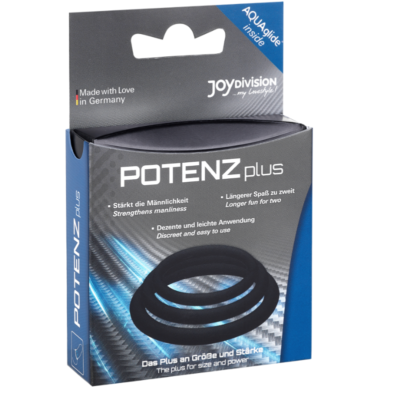 Joydivision Potenzduo Plus 3 Black Rings Set - Anillos S, M, L