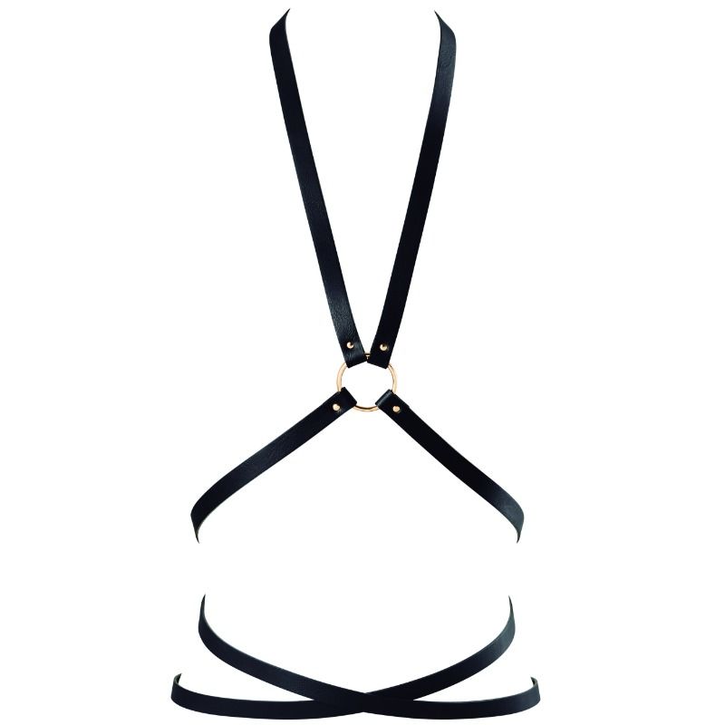 Bijoux Indiscrets Maze - Arnés Corporal Multi-uso Cuero Vegano Negro