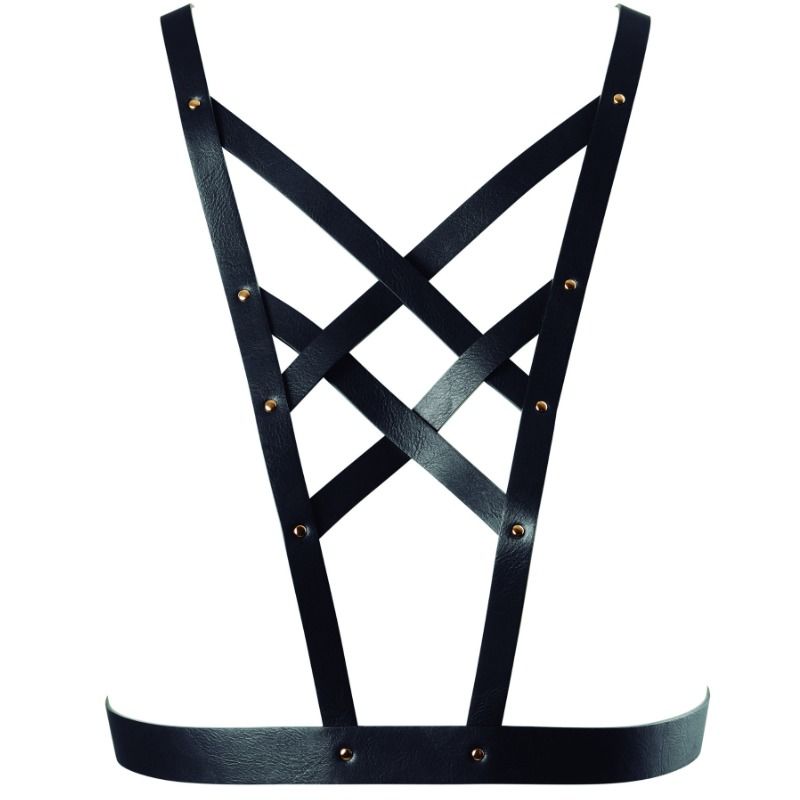 Bijoux Indiscrets Maze Crossed Harness - Arnés Erótico Negro One Size