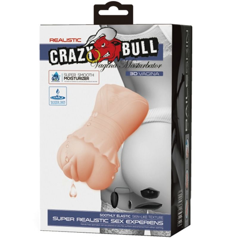 Crazy Bull Water Skin Masturbador Vagina Realista con Balas Vibrantes