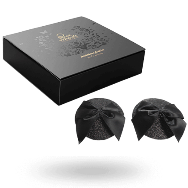 Bijoux Burlesque Shiny Nipple Covers with Bow - Pezoneras Brillantes