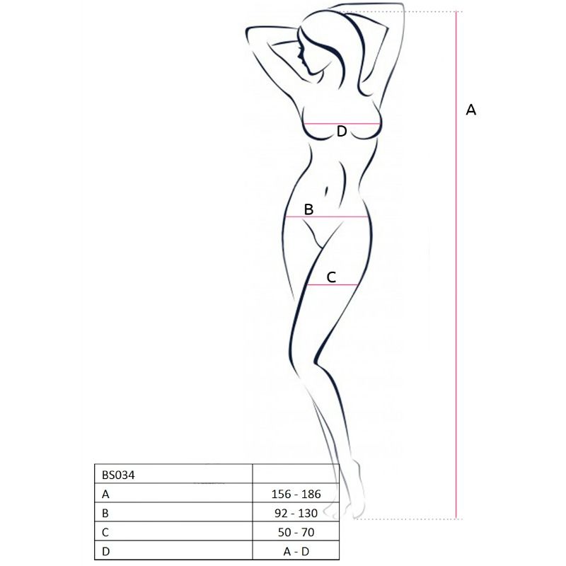 Passion Woman BS034 Bodystocking Rojo - Encaje Floral