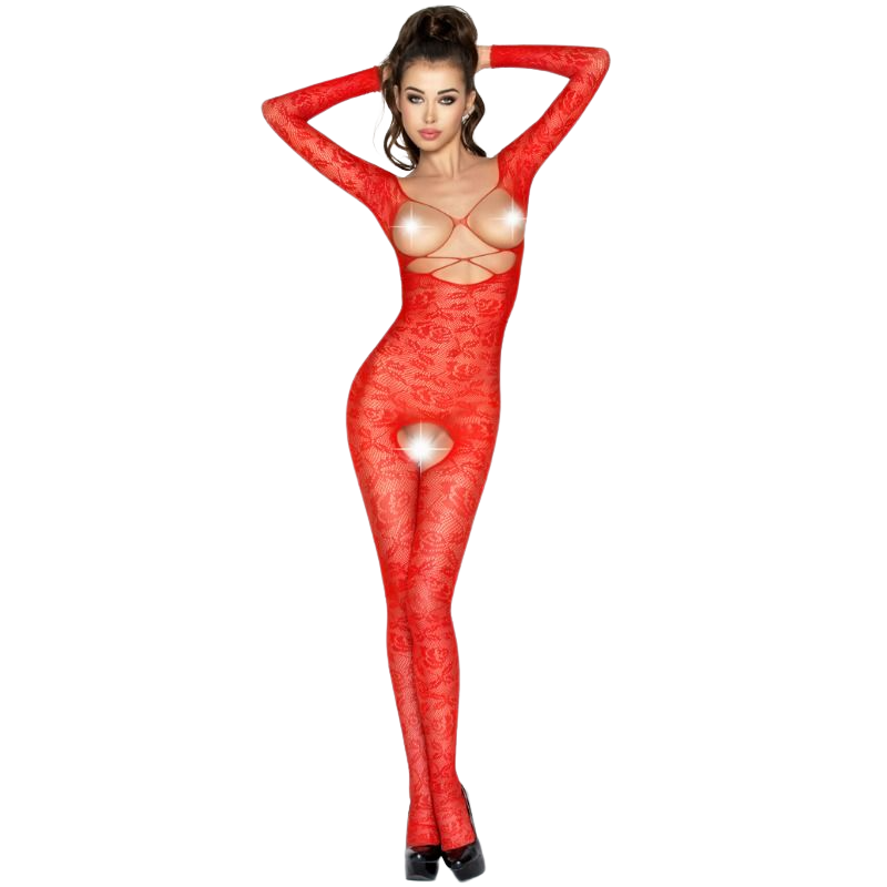 Bodystocking Passion Woman BS031 Red - Diseño Sensual Talla Única