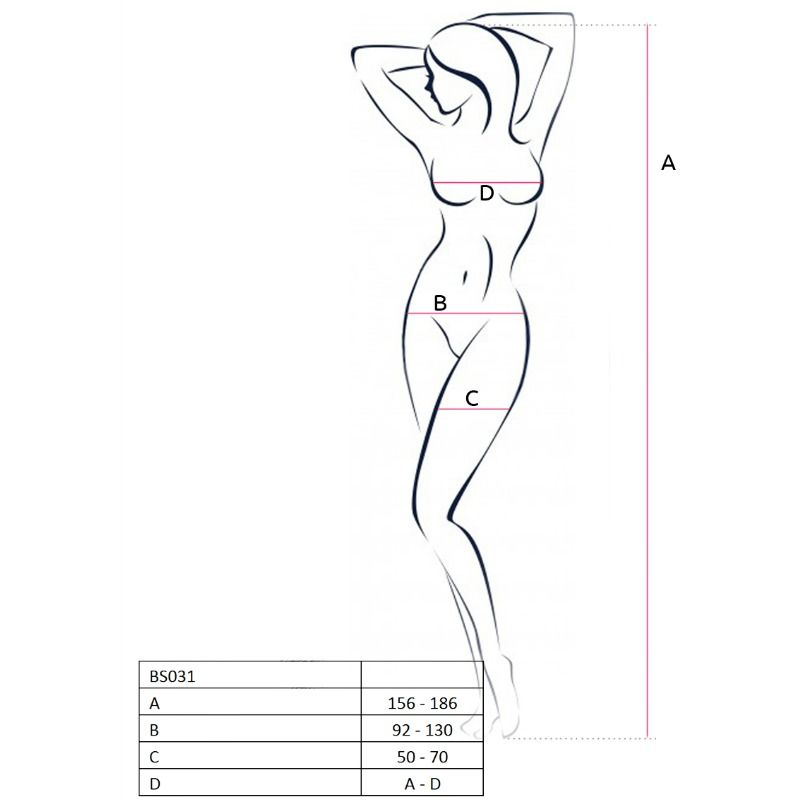 Passion Woman BS031 Bodystocking Negro - Catsuit Sexy con Diseño Cruz Abierta