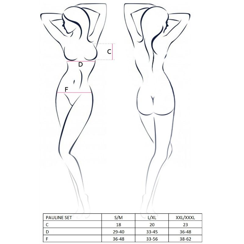 Passion Woman Pauline Set 3 Piezas - Lencería Sensual Talla S/M