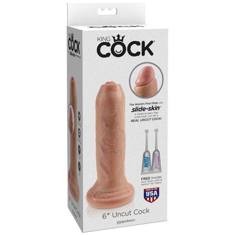 King Cock Realistic Dildo Uncut Flesh 15 cm
