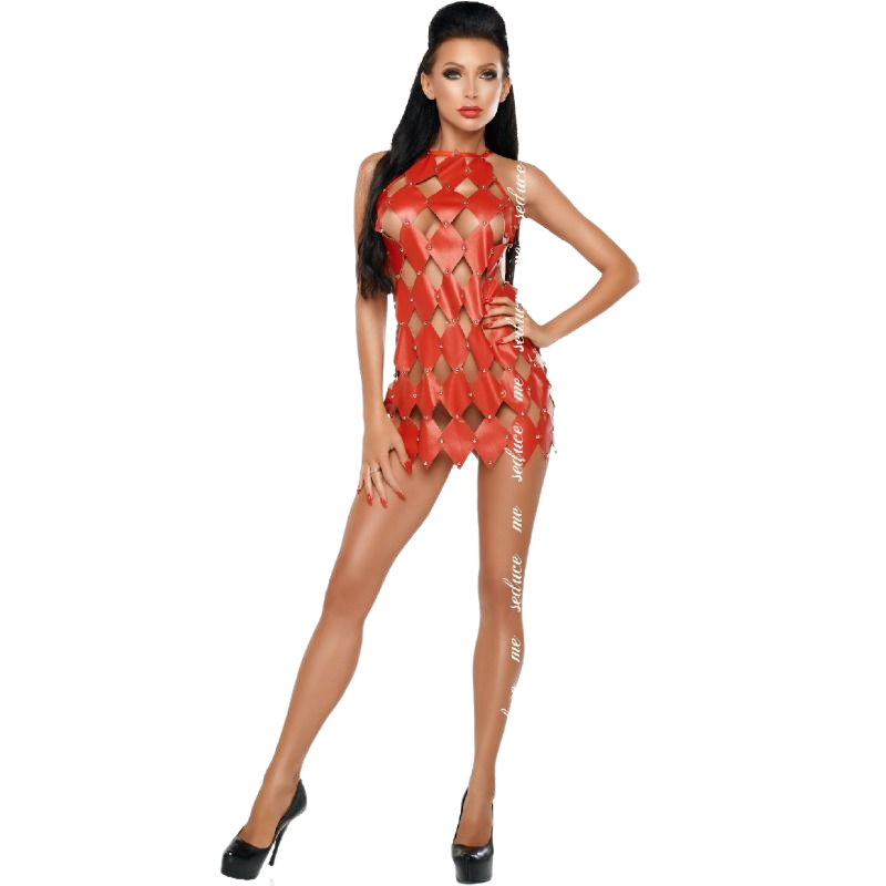 ME-SEDUCE Gwen Dress Bare Back Red S/M - Vestido Sexy con Espalda Descubierta