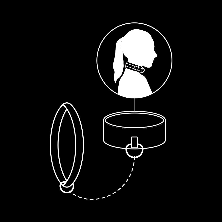 Collar Cadena Neopreno Fetish Submissive Bondage