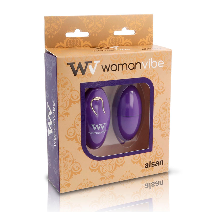 WOMANVIBE Alsan Huevo Vibrador Silicona Control Remoto Púrpura