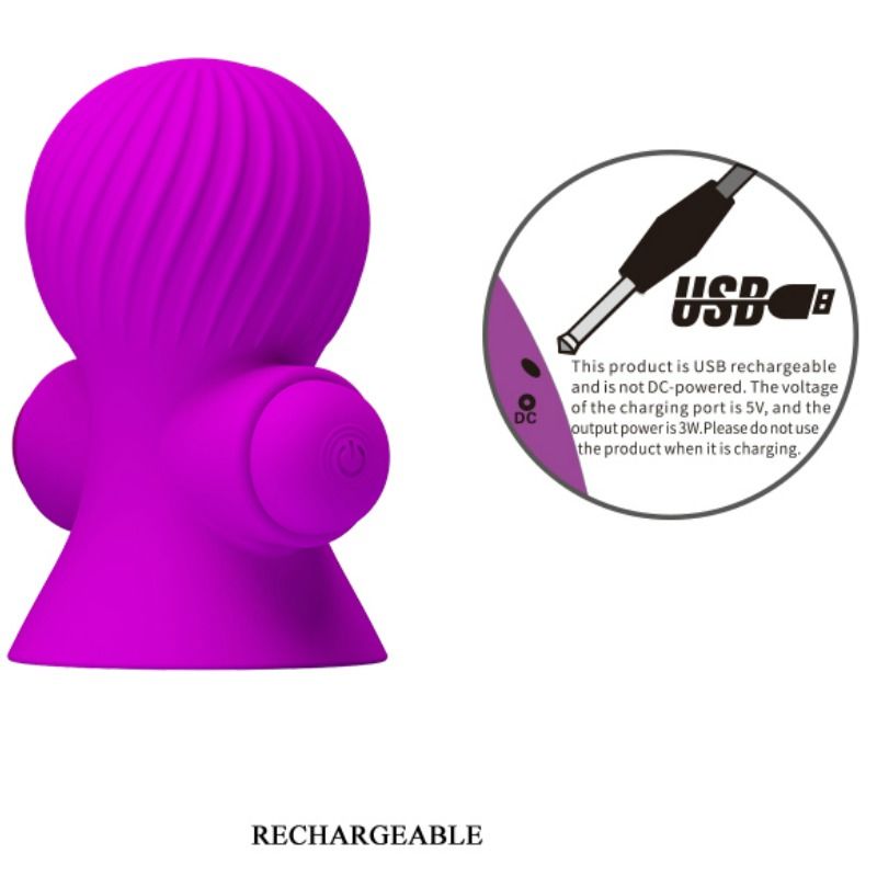 Pretty Love Nipple Stimulators 12 Modos Vibración Lila