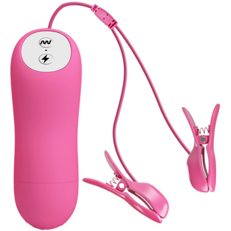 Baile Romantic Wave - Pinzas Vibratorias con Electroshock Fucsia